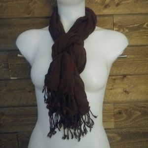 Brown Fringe Scarf